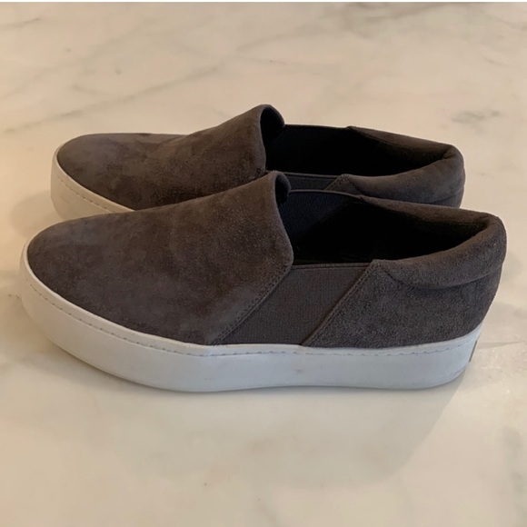 Vince Warren Slip-on Platform Grey Suede Sneaker - Picture 9 of 14